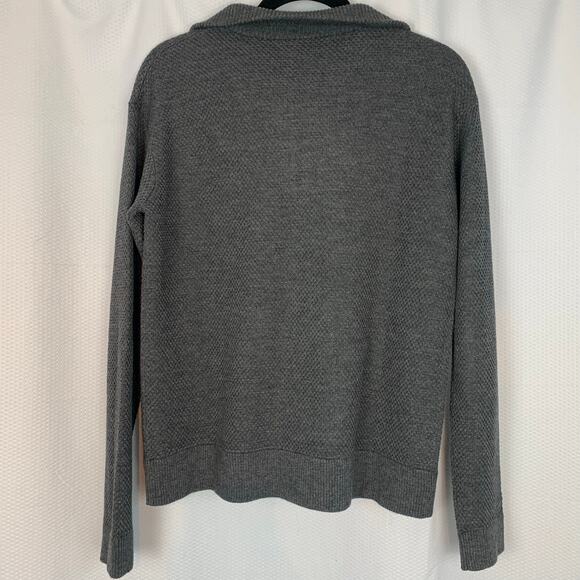 Title Nine 1/4 zip grey 80% Extra fine merino wool - Picture 6 of 7